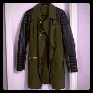 Rebecca Minkoff Military Leather Long Jacket